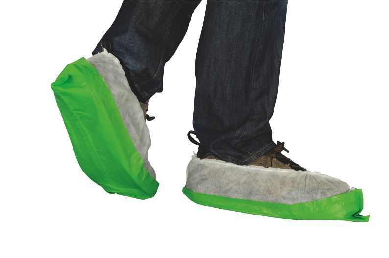 Einmal-Schuhe, weiß/grün Einmal-Schuhe, weiß/grün