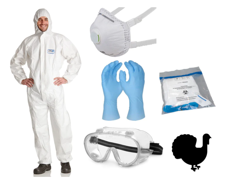 Vogelgrippe-Infektionsschutzset BASIC, 5-teilig Vogelgrippe-Infektionsschutzset BASIC, 5-teilig