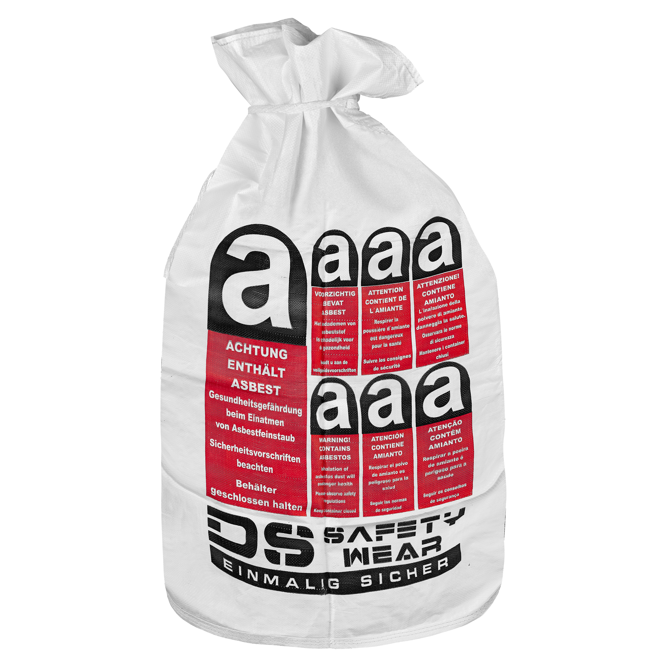 PP-Flachsack 70 x 110 cm, unbeschichtet, Warndruck: Asbest PP-Flachsack 70 x 110 cm, unbeschichtet, Warndruck: Asbest